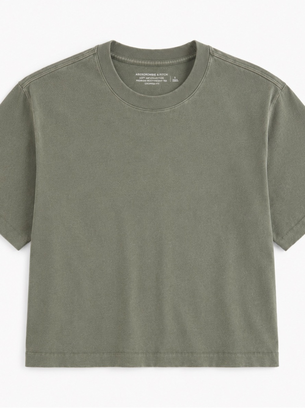 Abercrombie & Fitch Sage Green Cropped Tee